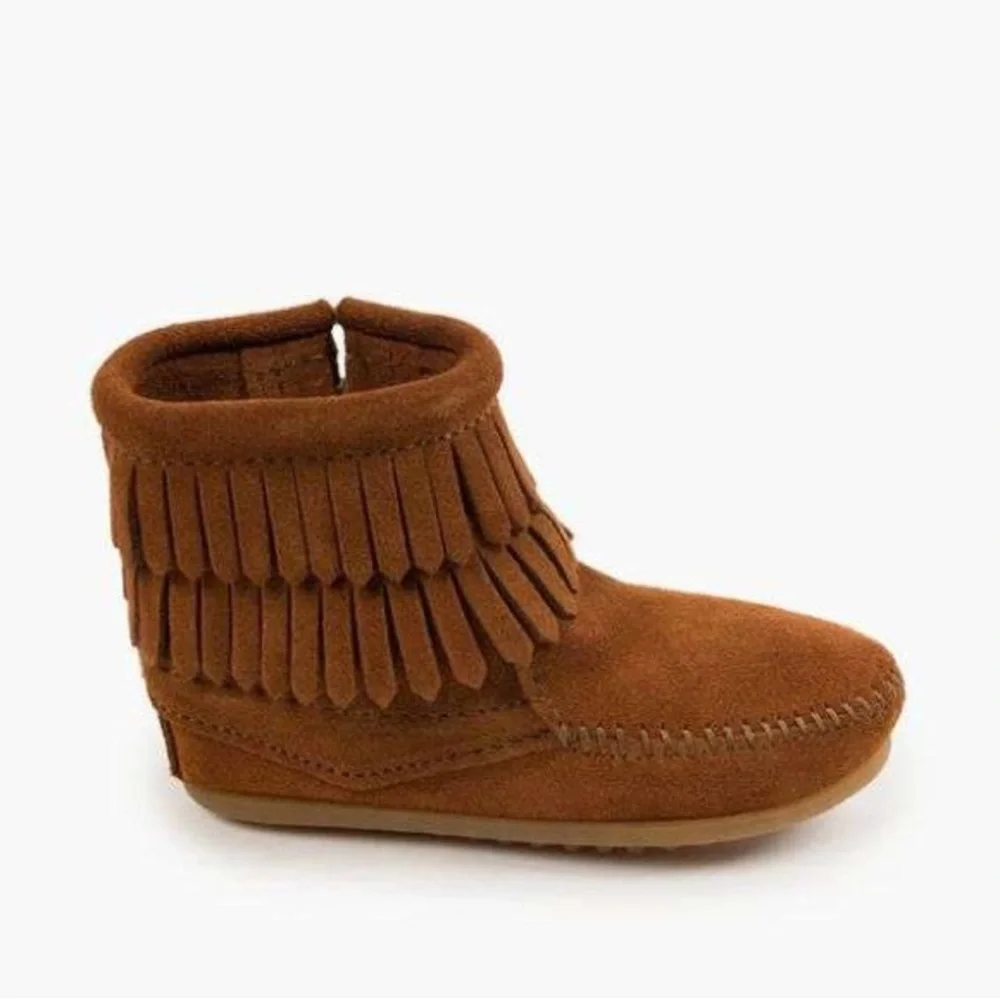 Minnetonka Moccasins Beown Leather/Suede NEW! Baby Size 1. New in Box!!